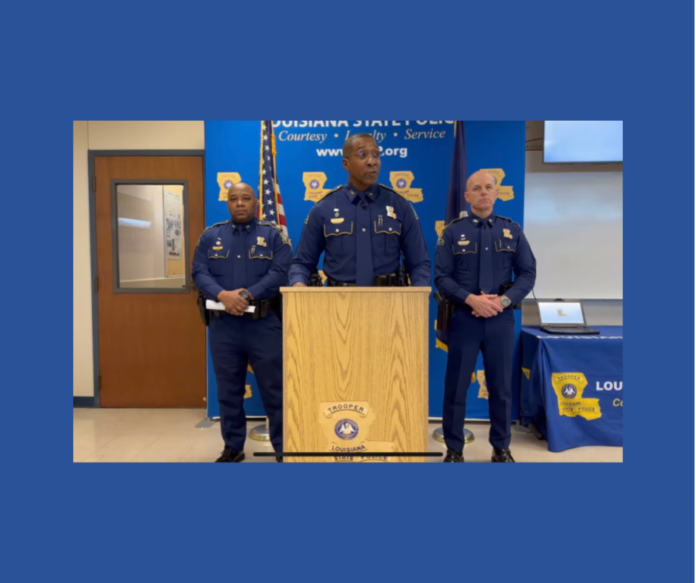 Colonel Lamar Davis, Superintendent of Louisiana State Police, held a press conference at Troop E in Alexandria.