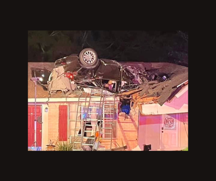 Woman crashes into the roof of a home in Zachary, Louisiana