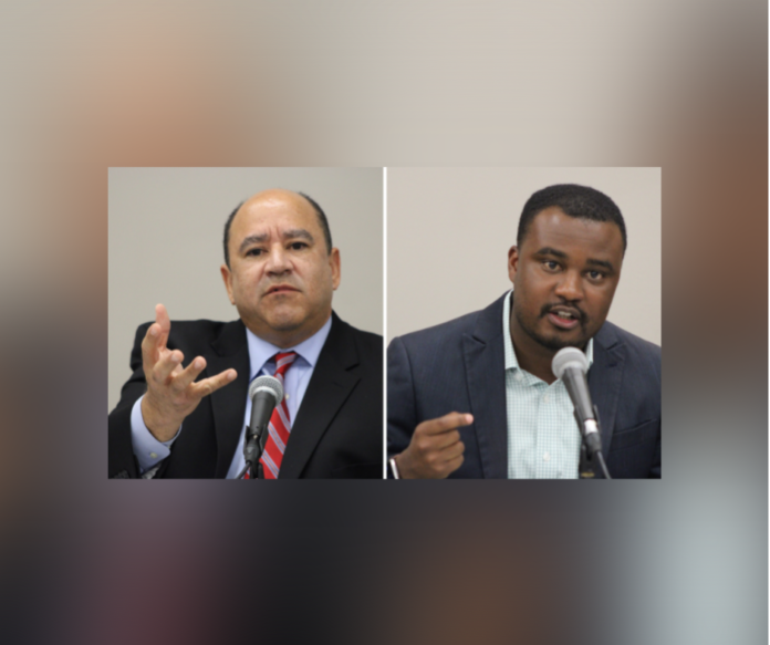 Incumbent Lambert Boissiere, left, lost a Dec. 10, 2022, runoff for the Public Service Commission seat in District 3 to Davonte Lewis. (Photos by Greg LaRose/Louisiana Illuminator)