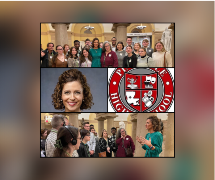 Congresswoman Letlow greets Pineville High School students at the kickoff of the 118th Congress