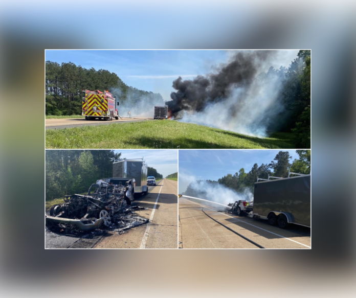 Natchitoches: Vehicle fire on I-49 South; roadway was shut down briefly