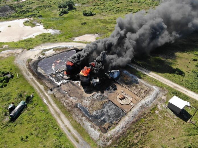 Shelter-in-place: Hackberry Crude Oil Tank Fire (Source: LSP)