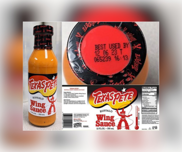 Texas Pete® Extra Mild Wing Sauce was recalled due to soy content (Source: FDA)