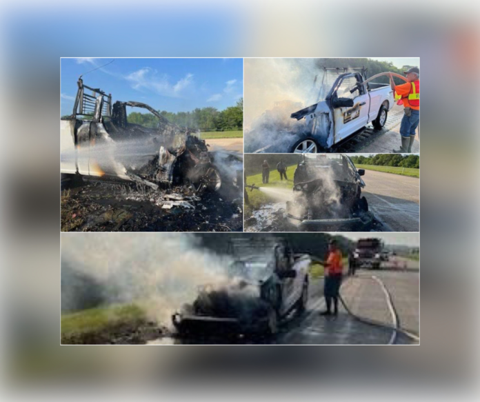 Natchitoches: Vehicle Fire on I-49 near Chopin (Source: NPSO, NPFD)