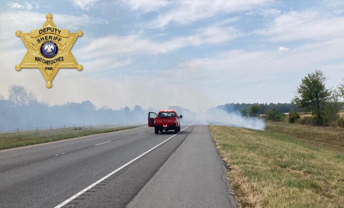 Natch: Grass fire on I-49 near milepost #151-152 N/B