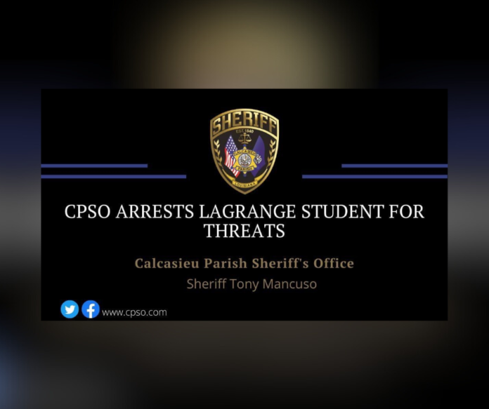 Lake Charles: LaGrange student arrested for suspected threats (Source: CPSO)