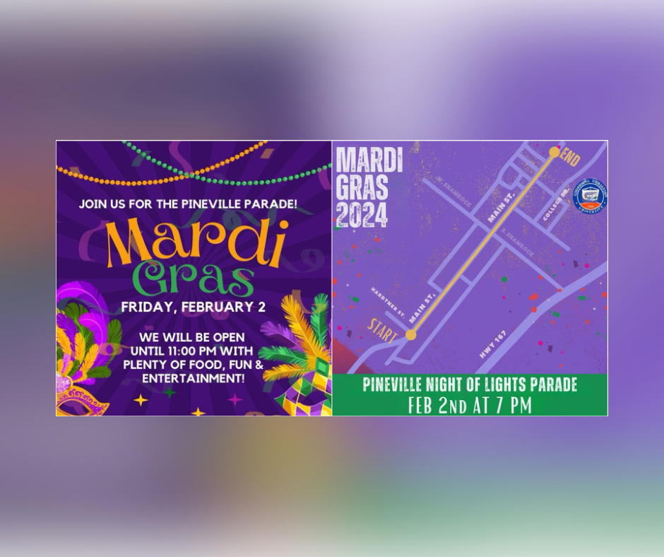 Pineville Gears Up for Night of Lights Mardi Gras Parade Extravaganza