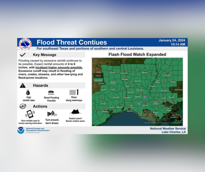 FLOOD WATCH REMAINS IN EFFECT UNTIL NOON CST TODAY