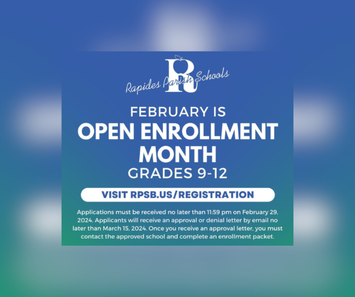 February Marks Open Enrollment Month for Rapides Parish Schools