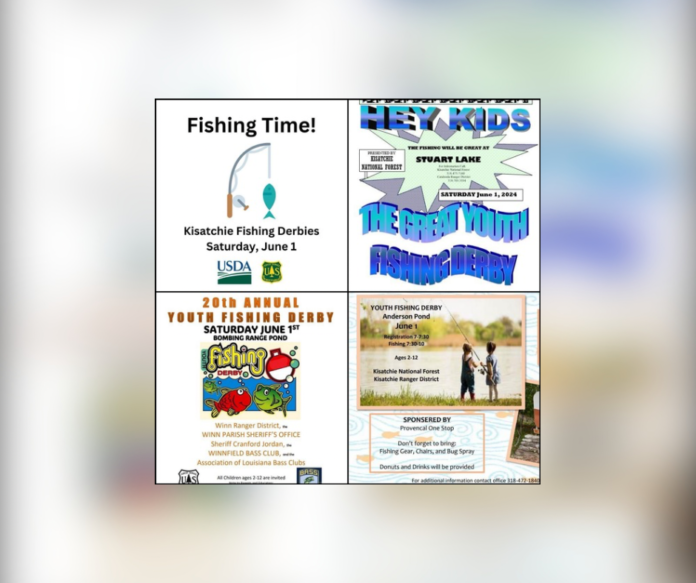 Kids Invited to Free Fishing Derbies Across Parishes on June 1