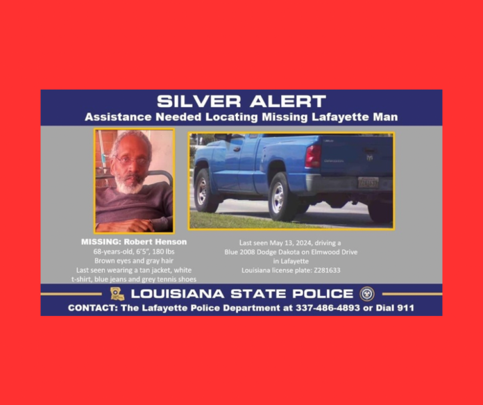 Silver Alert Issued for Missing Elderly Man in Lafayette, Louisiana