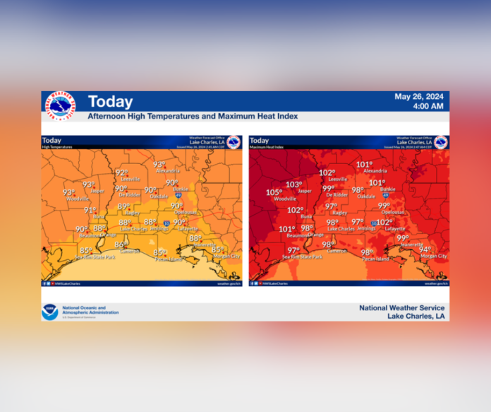 Heat Advisory in Effect for Alexandria/Pineville Area: High Temperatures Expected (5/26/2024)