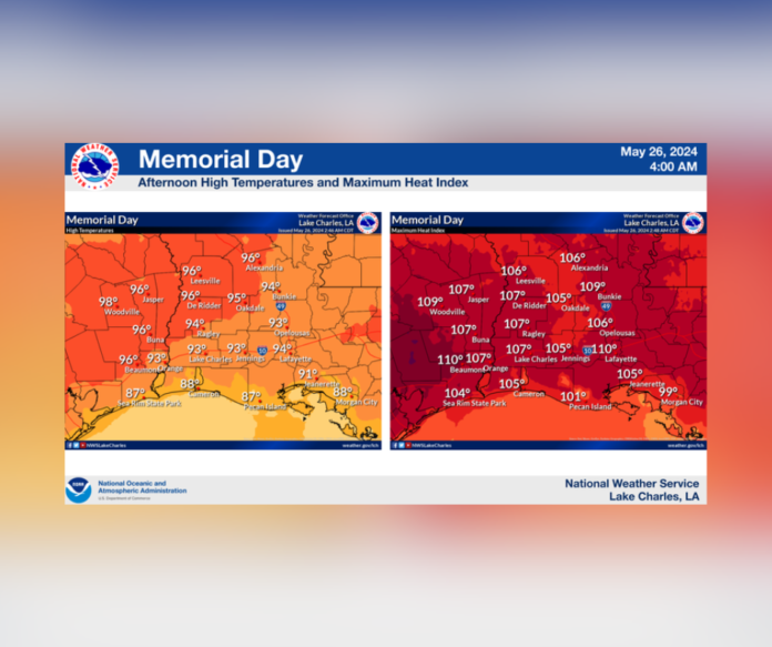 Memorial Day Weather Forecast for Alexandria/Pineville