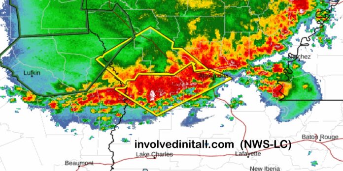 Severe Thunderstorms Threaten Central Louisiana and Eastern Texas (Image Source: NWS-LC)