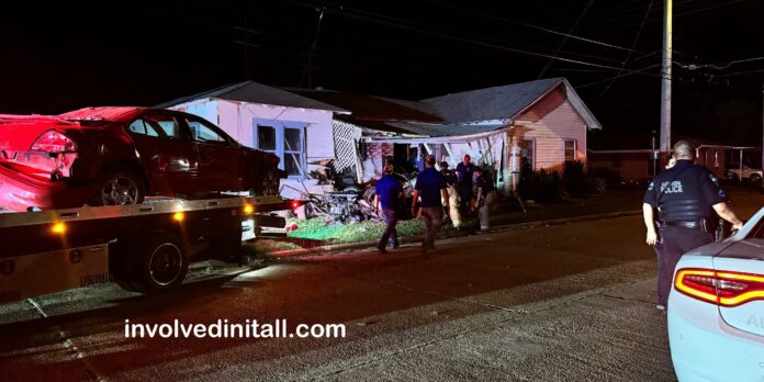 Late-Night Crash on Stracener Street: Vehicle Collides with House (Image source: involvedinitall.com)