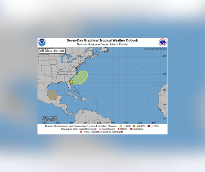 National Hurricane Center: Potential Tropical Development Off Southeast Coast and Southwestern Gulf