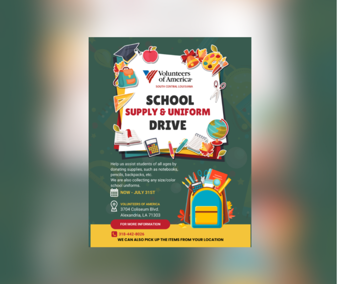 Volunteers of America Launches Back-to-School Supply and Uniform Drive in South Central Louisiana