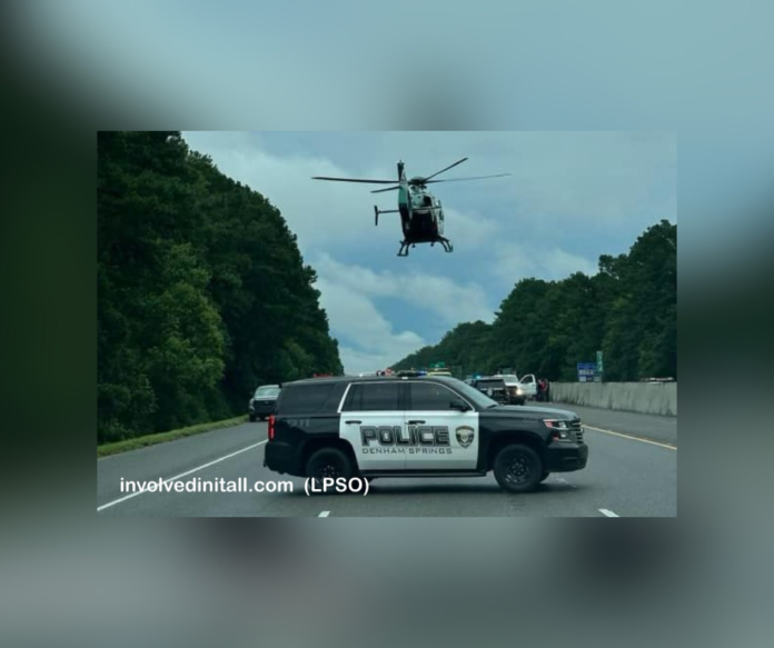 Denham Springs Police Officer Struck by Vehicle on I-12 West