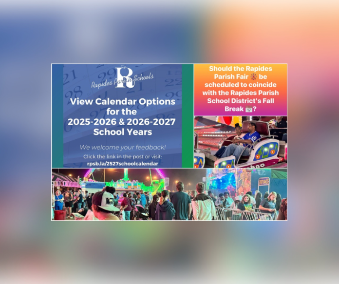 Rapides Parish School Calendar for 2025-26 Does Not Align with Fair Schedule