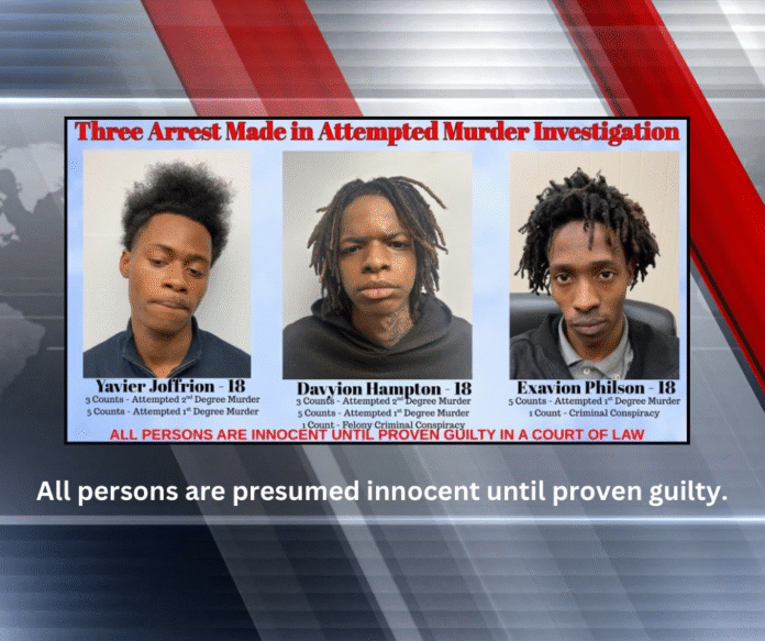 Three Arrested in Pineville Shooting Investigation, Bonds Set at $2.5M and $4M