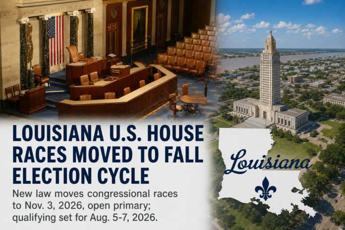Louisiana U.S. House Races Moved to Fall Election Cycle After New Law