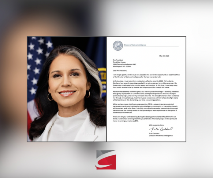 Tulsi Gabbard Announces Resignation as Director of National Intelligence