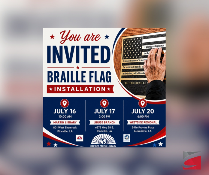 Rapides Parish Library to Unveil Bronze Braille American Flags Honoring