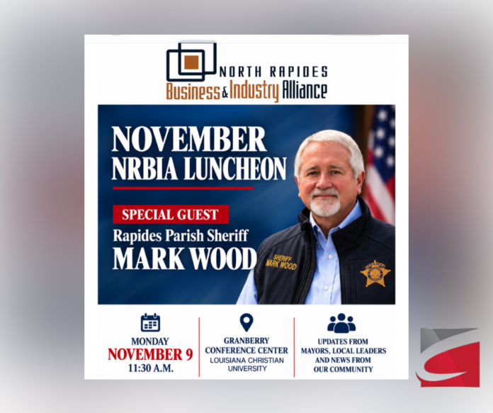 Rapides Parish Sheriff Mark Wood to Speak at North Rapides Business Luncheon November 9